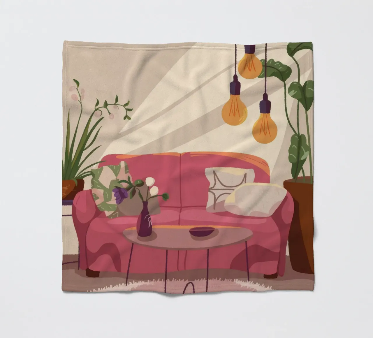 Gemütliches Wohnzimmer Fleecedecke von Fine Sanctuary