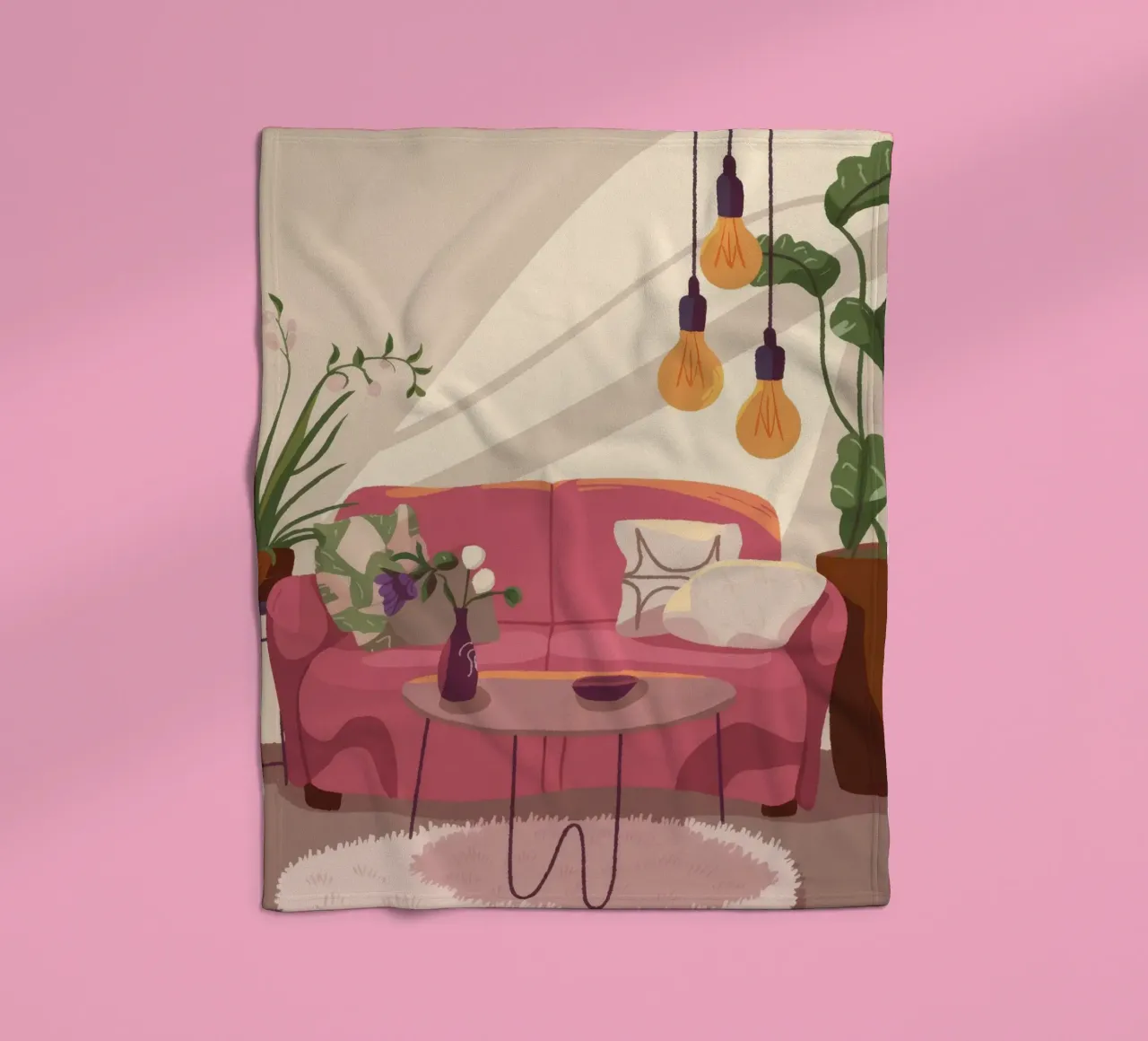 Gemütliches Wohnzimmer Fleecedecke von Fine Sanctuary