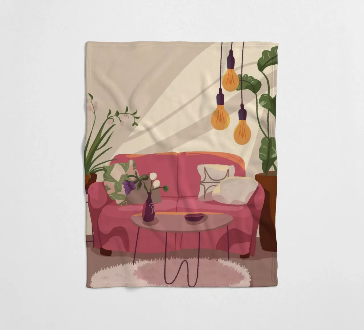 Gemütliches Wohnzimmer Fleecedecke von Fine Sanctuary