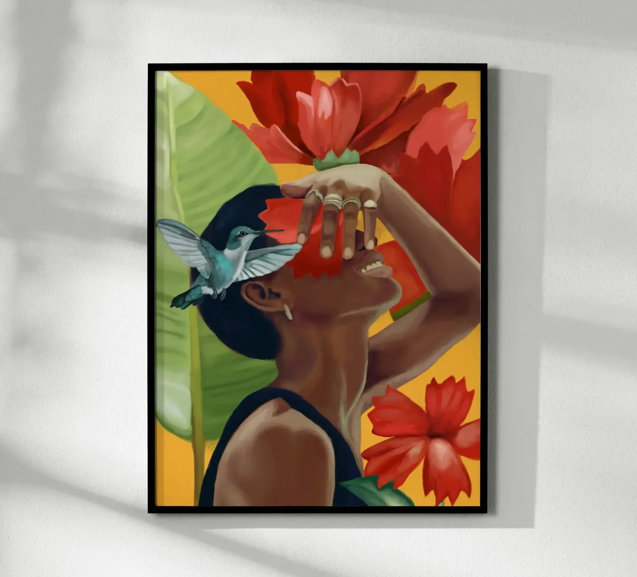 Blooming Joy poster con telaio in legno da Nadjaa