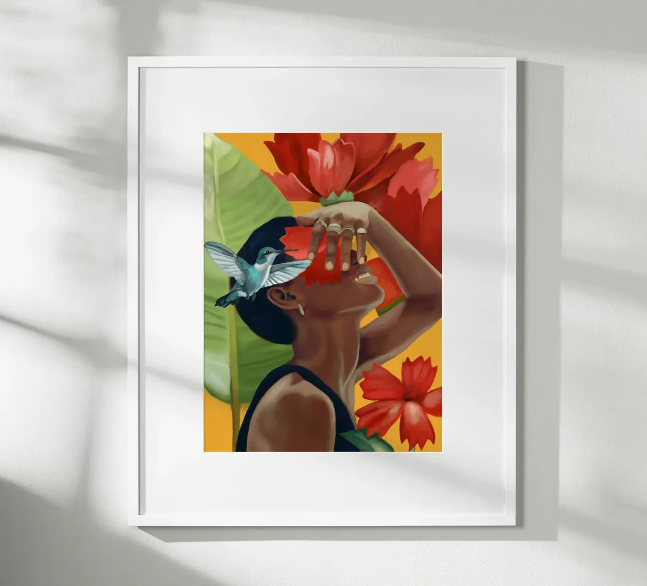 Blooming Joy poster con telaio in legno da Nadjaa