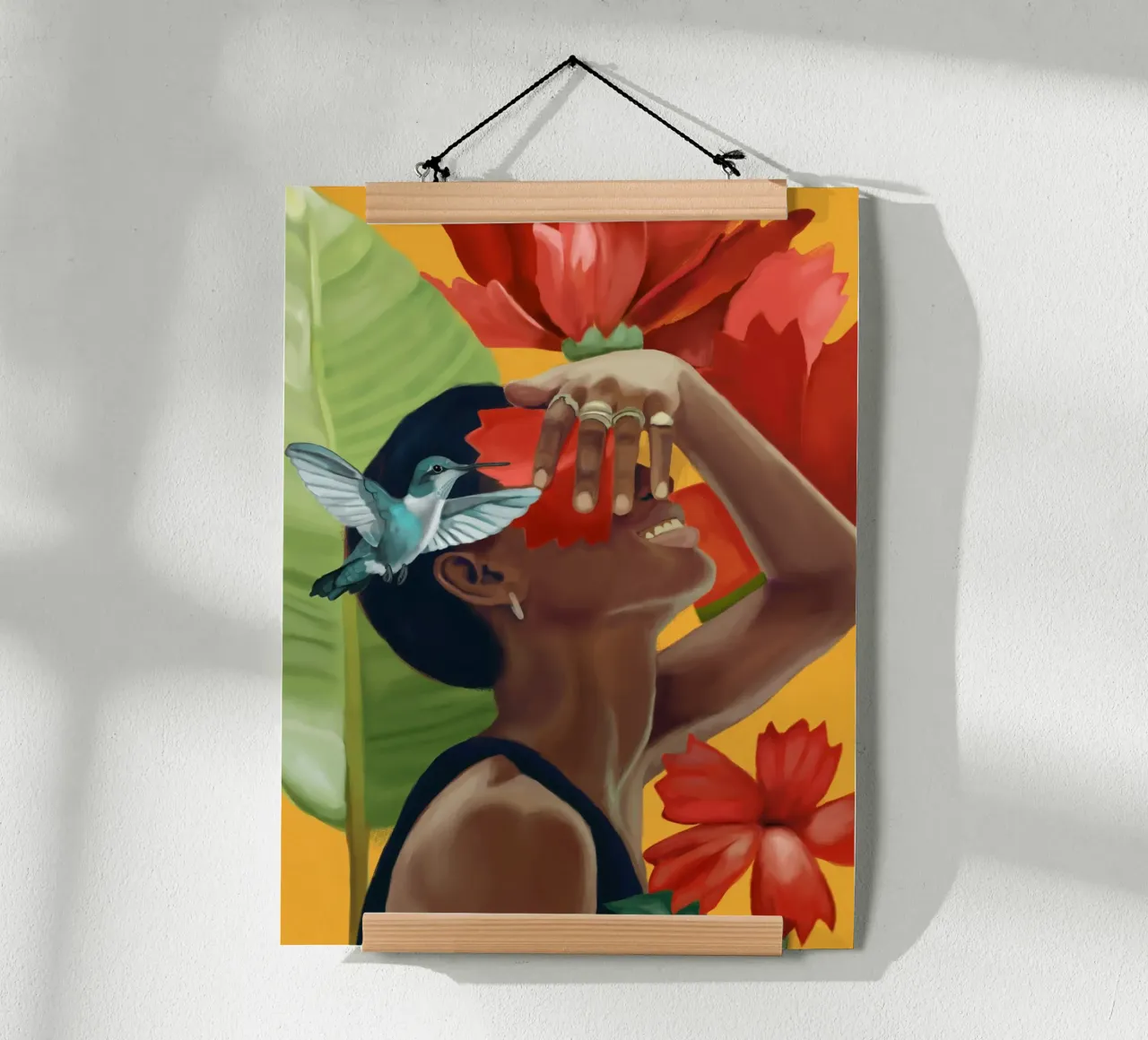 Blooming Joy poster con telaio in legno da Nadjaa