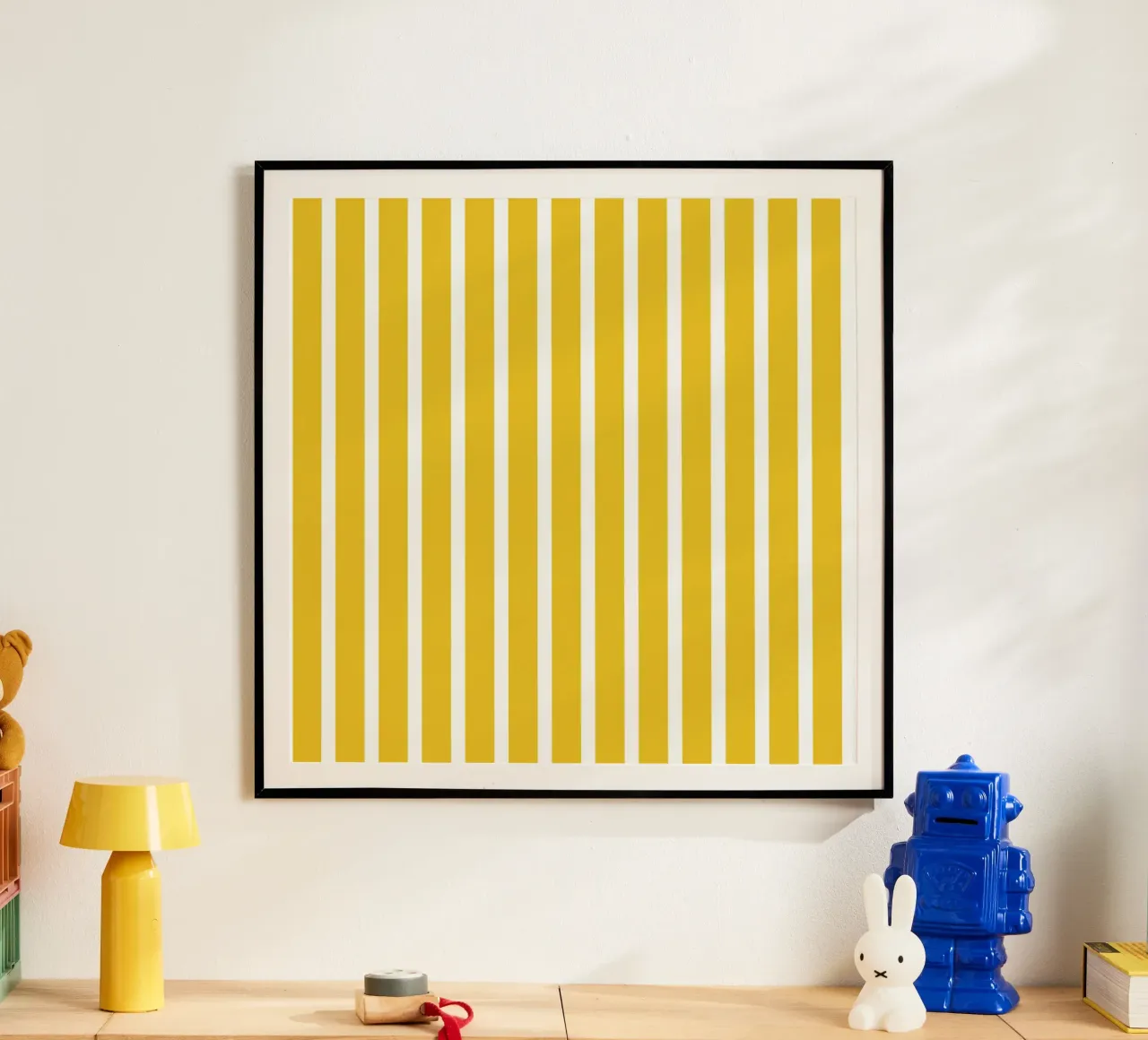 Rayures verticales jaunes et blanches - Motif audacieux et lumineux hahnemühle de Stilrausch