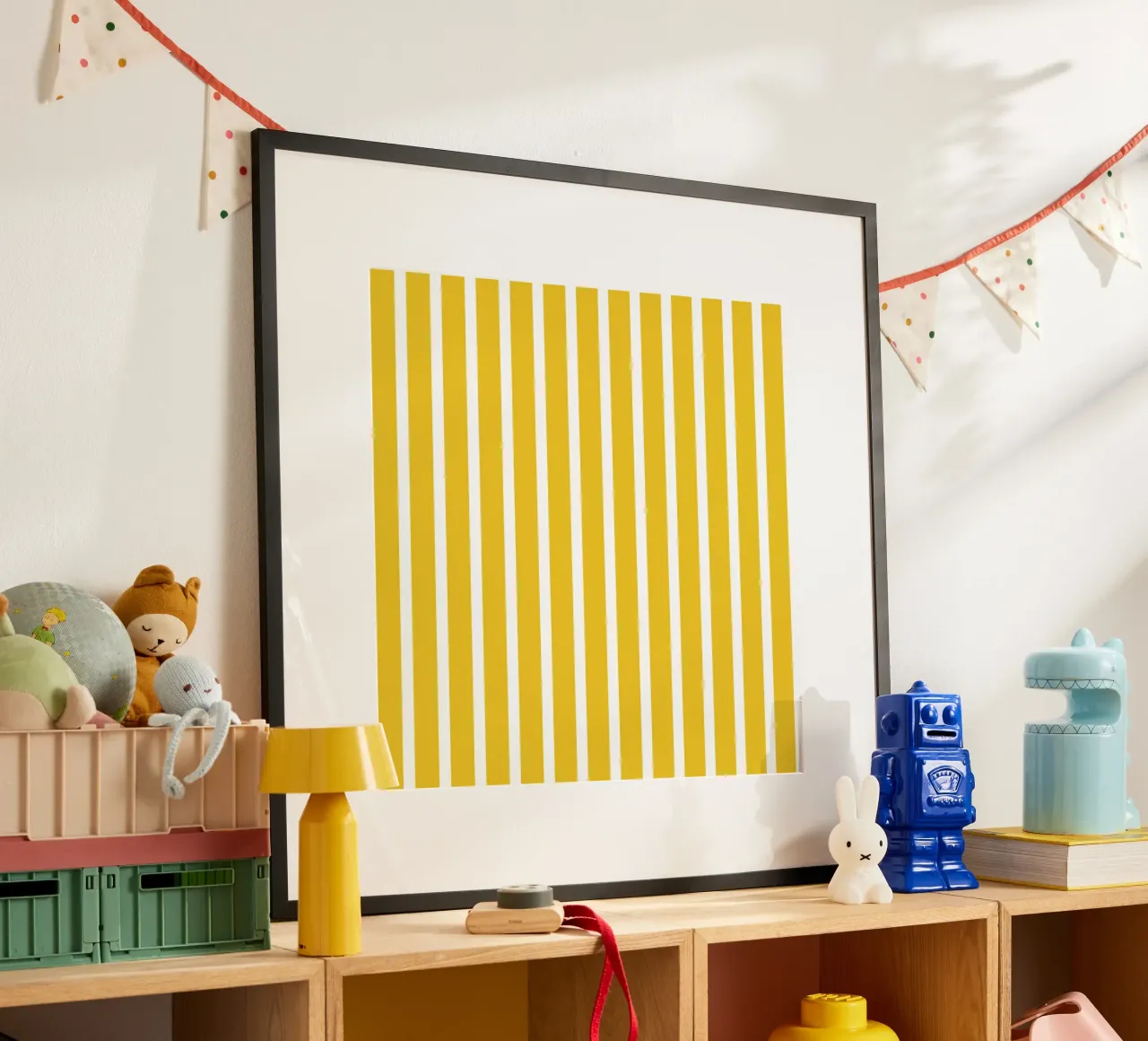 Rayures verticales jaunes et blanches - Motif audacieux et lumineux hahnemühle de Stilrausch