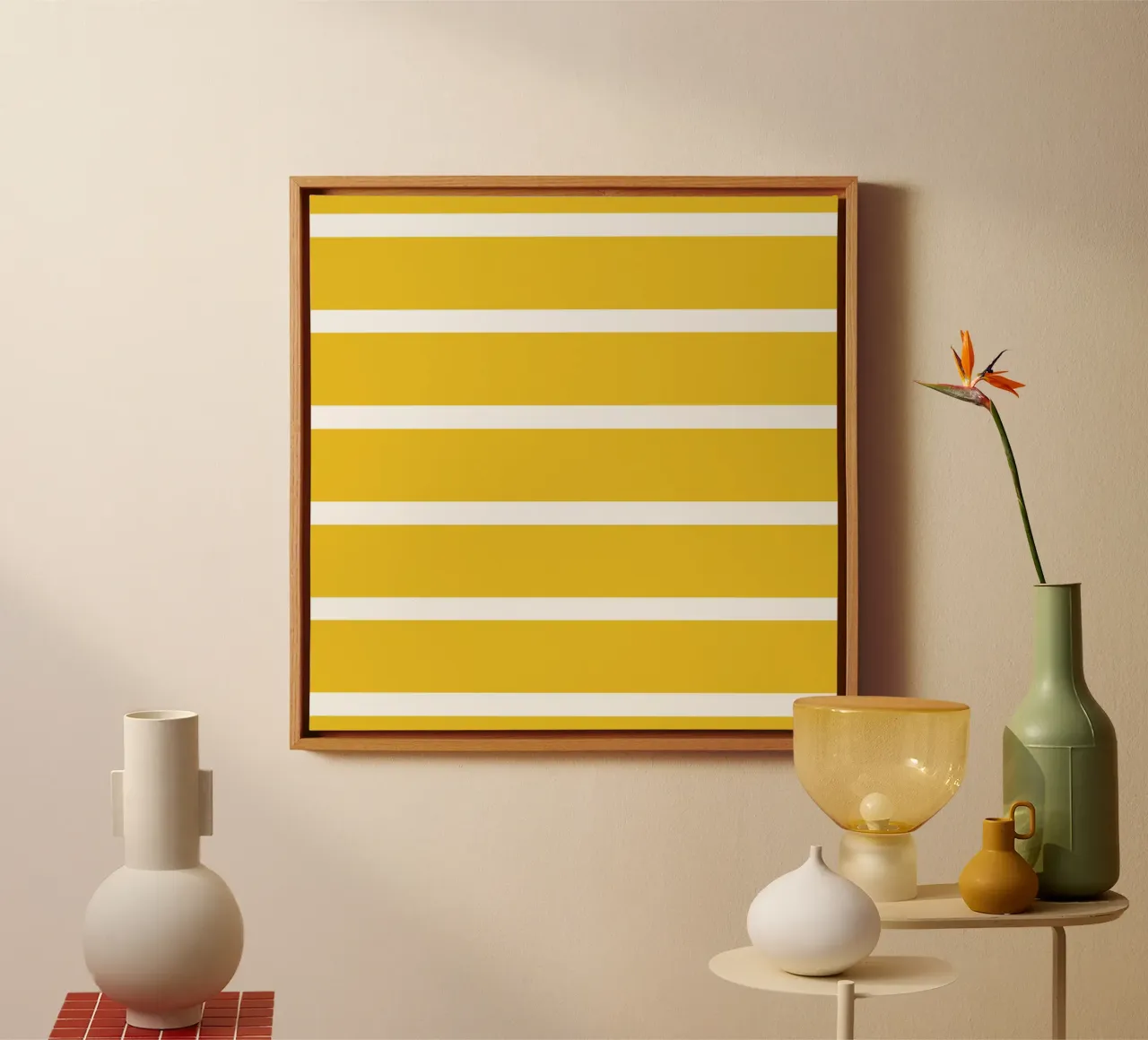 Yellow and White Block Stripes – Fresh, Bold Pattern canvas by Stilrausch