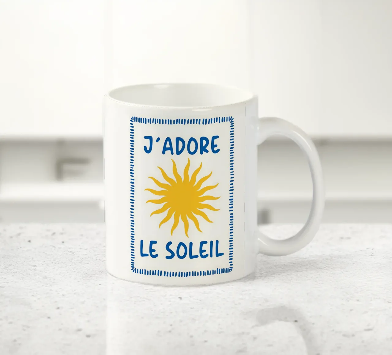 J'adore le Soleil Zomer Print, Reis Print keramische mok van TheCocktailClub