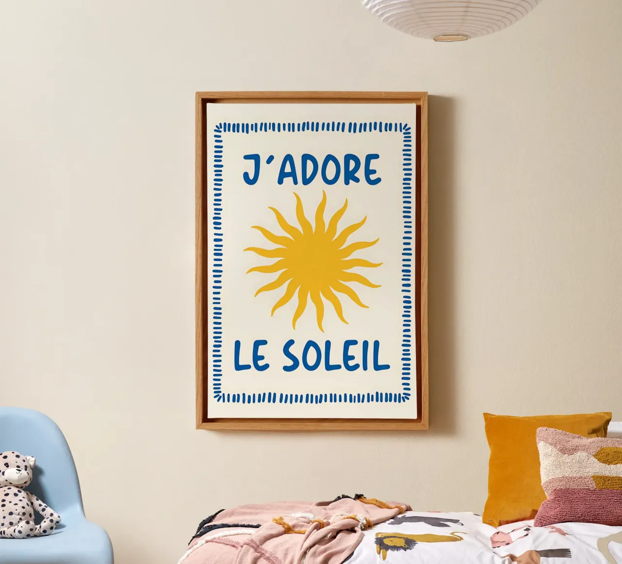 J'adore le Soleil Zomer Print, Reis Print canvas met Baklijst van TheCocktailClub