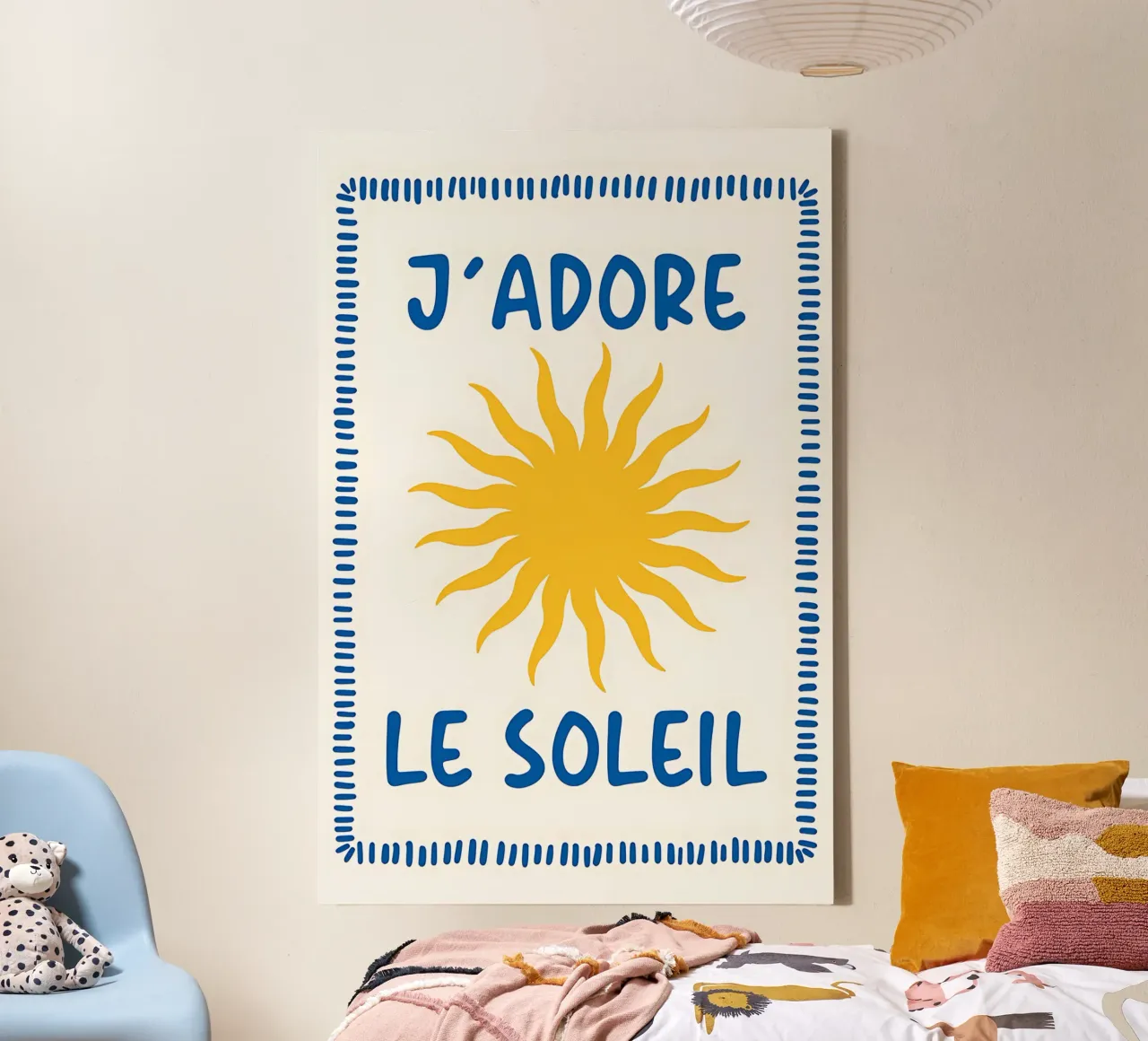 J'adore le Soleil Zomer Print, Reis Print canvas met Baklijst van TheCocktailClub