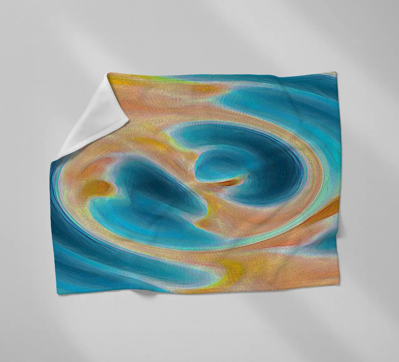 Lagune virtuali in blu e turchese coperta in pile da Gürsel Yesil Digital Art