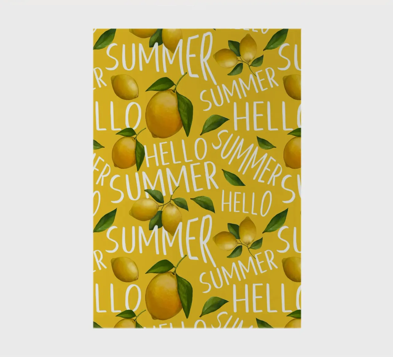 Hello Summer with Lemons on Yellow Background – Fresh Patter notebook by Stilrausch