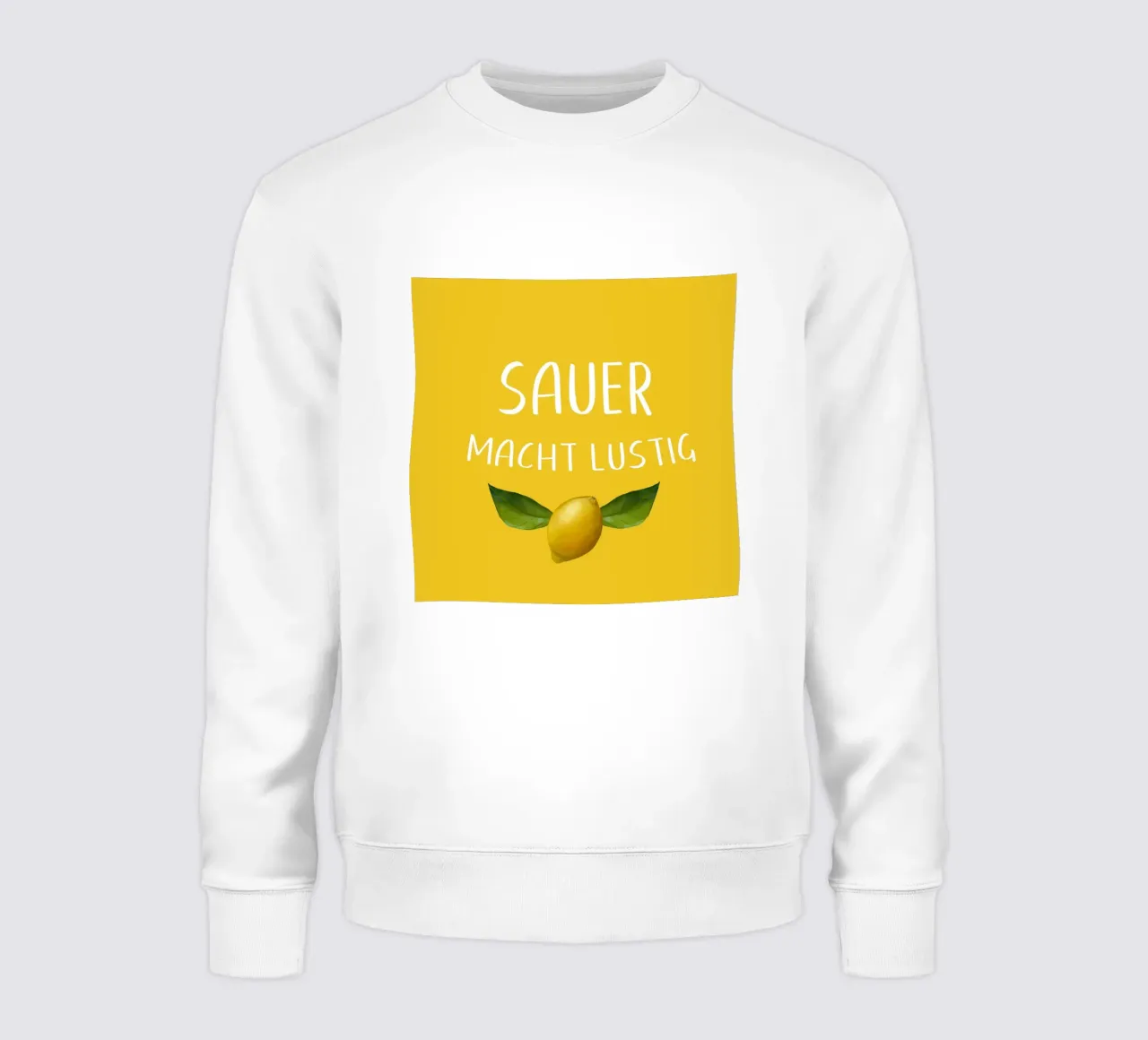 Sauer Macht Lustig - Zitrone auf gelbem Hintergrund Sweatshirt von Stilrausch