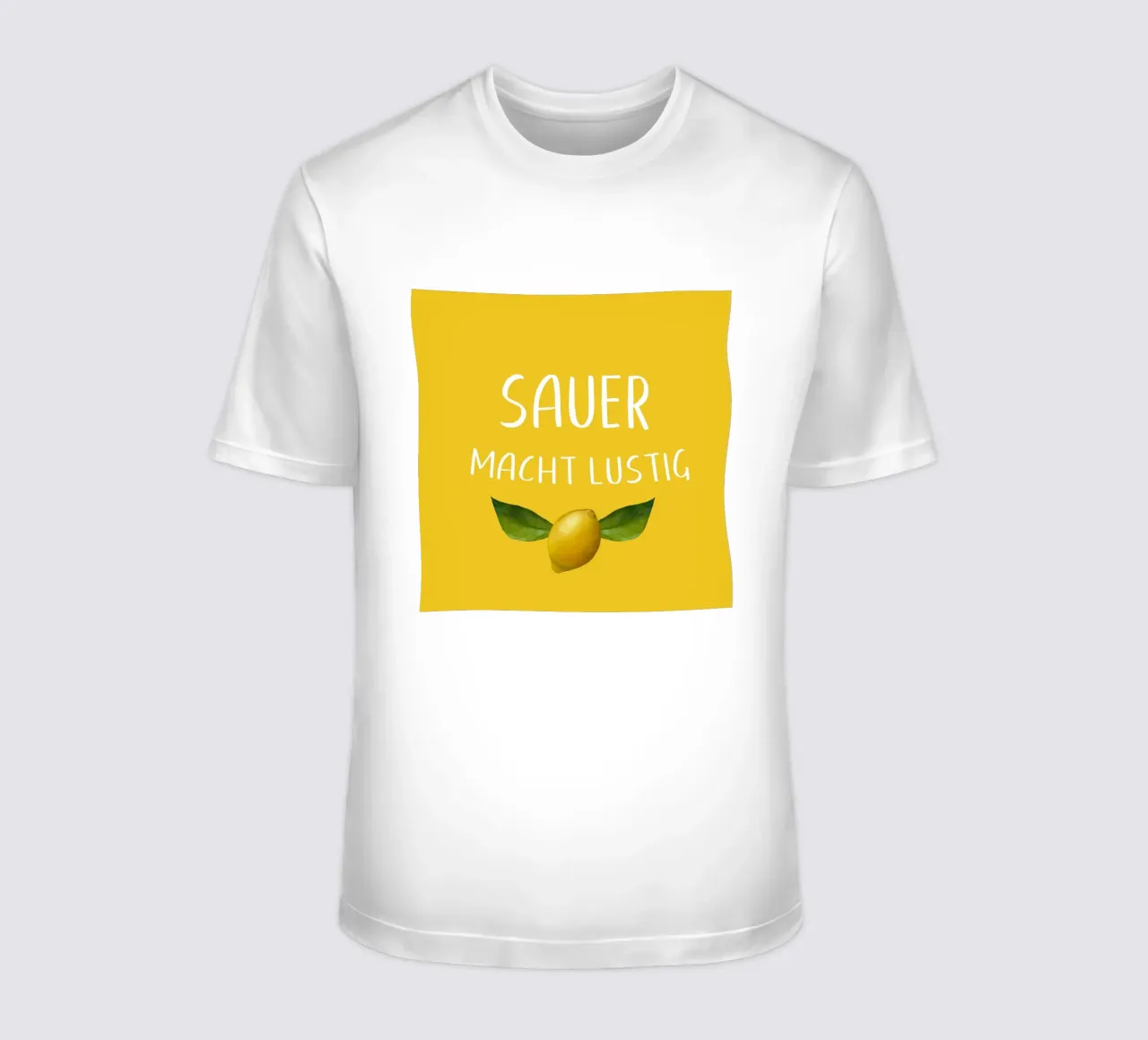 Sauer Macht Lustig - Zitrone auf gelbem Hintergrund T-Shirt von Stilrausch