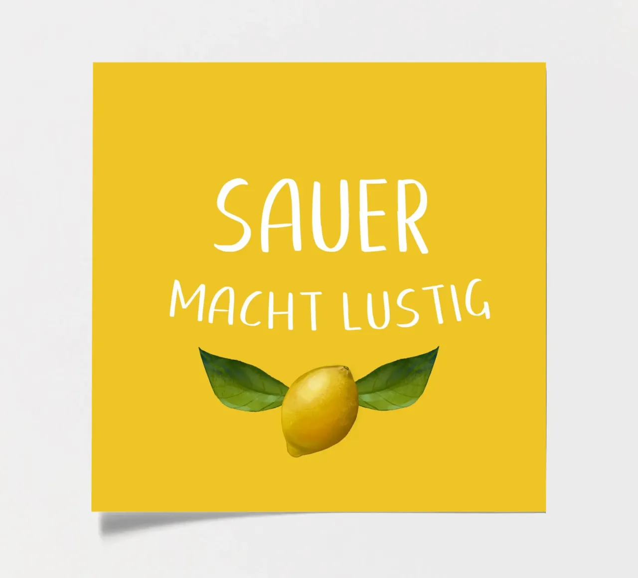 Sauer Macht Lustig - Zitrone auf gelbem Hintergrund Stickerbogen von Stilrausch