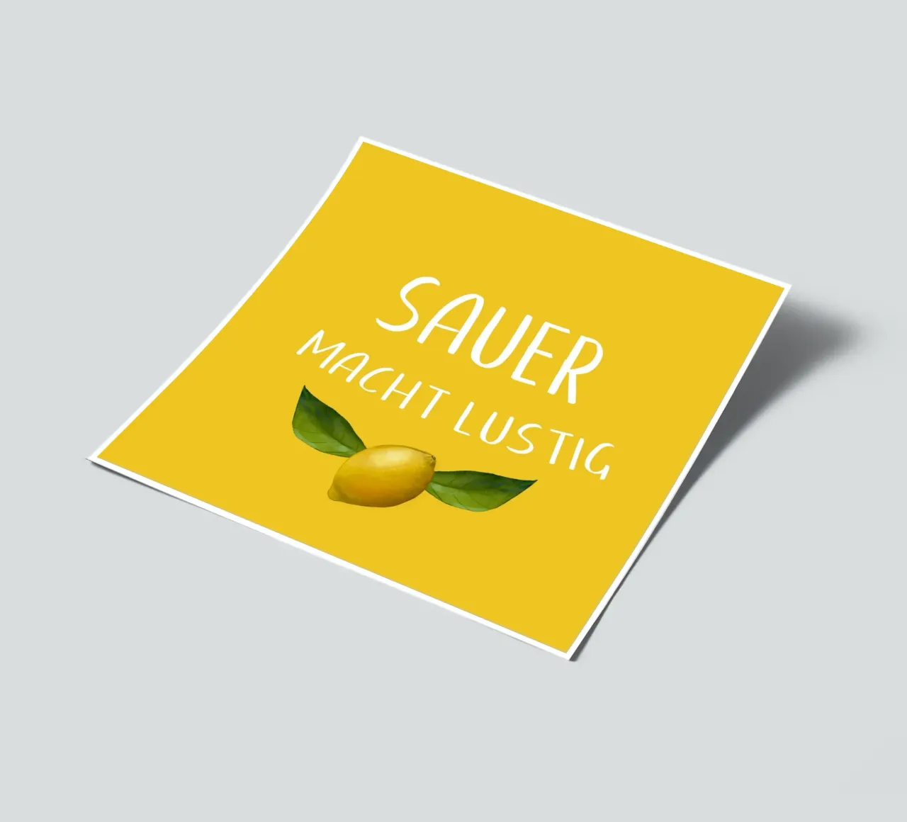 Sauer Macht Lustig - Zitrone auf gelbem Hintergrund Stickerbogen von Stilrausch