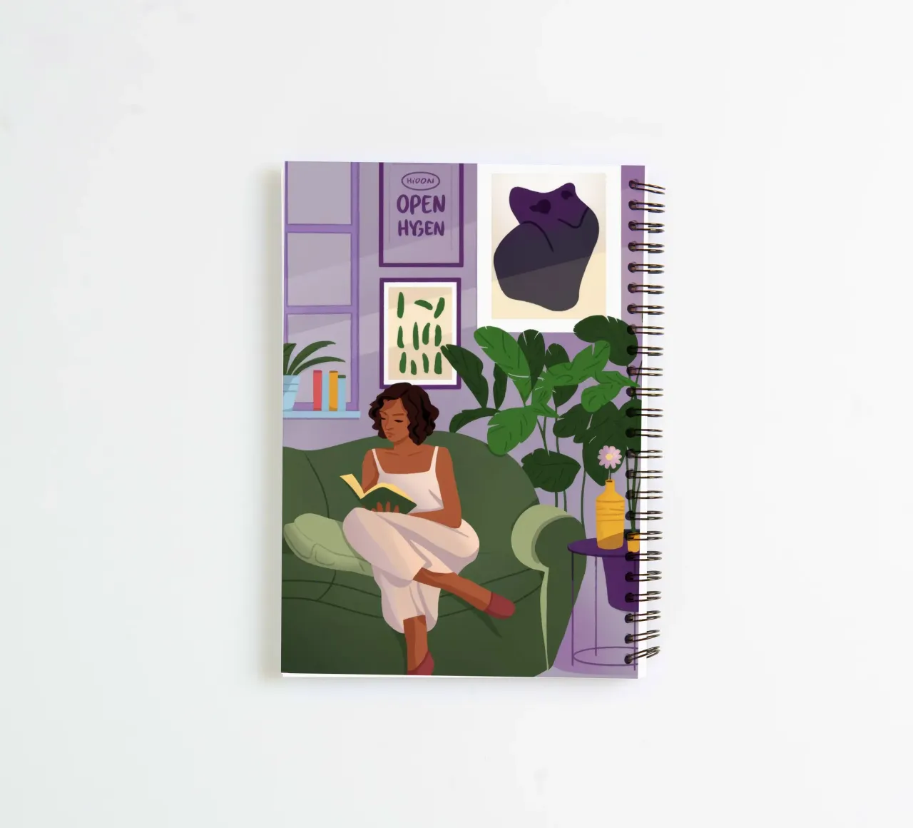 Relaxing Reading Space spiral notebook by Fine Sanctuary