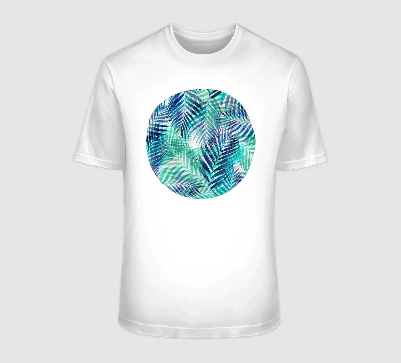 Palm Leaves Indigo Green t-shirt by SilverPegasus