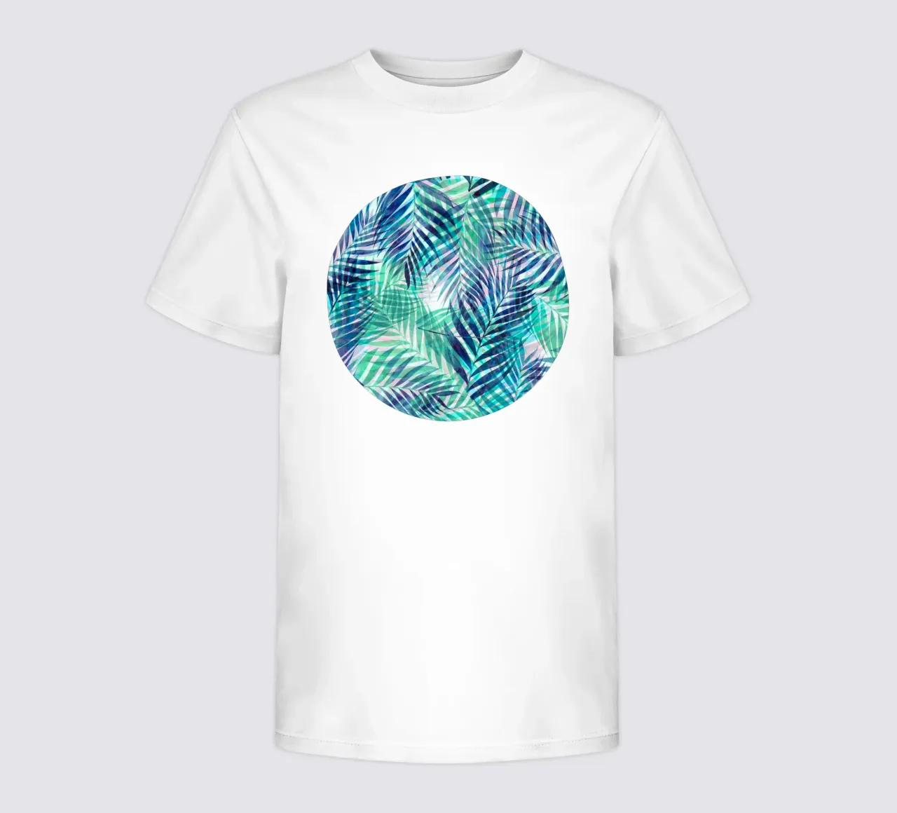 Palm Leaves Indigo Green kids t-shirt by SilverPegasus