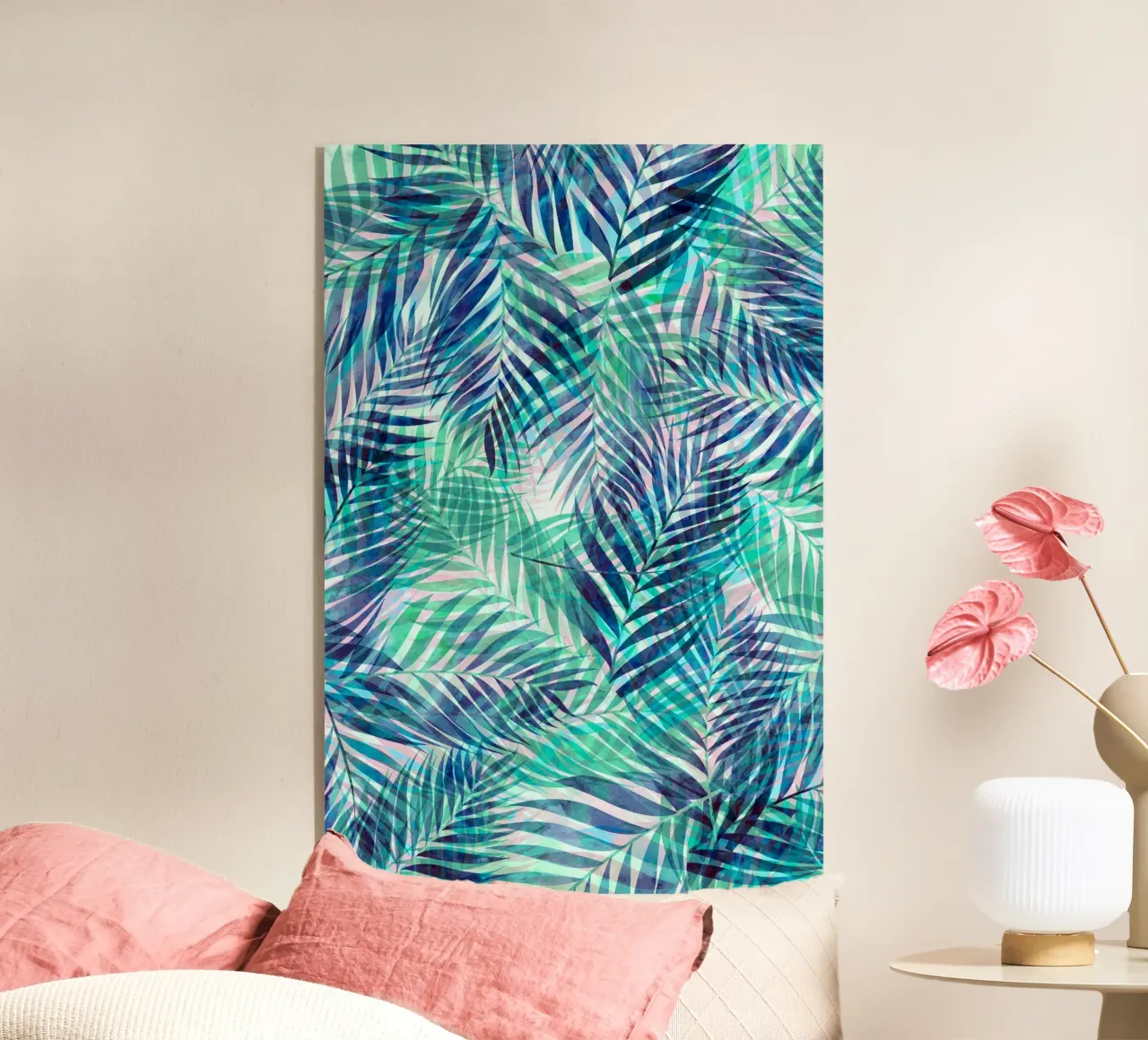 Hojas de palmera verde índigo metacrilato de SilverPegasus