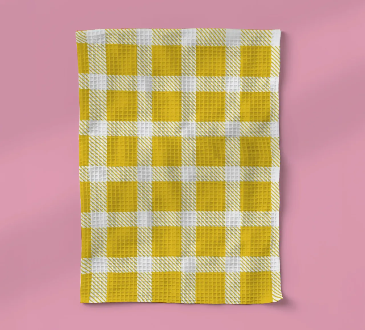 Motif en damier blanc sur fond jaune torchon de Stilrausch