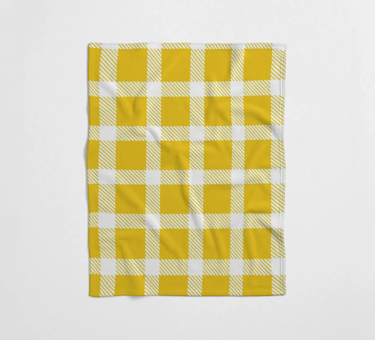 White Checkered Pattern on Yellow Background fleece blanket by Stilrausch