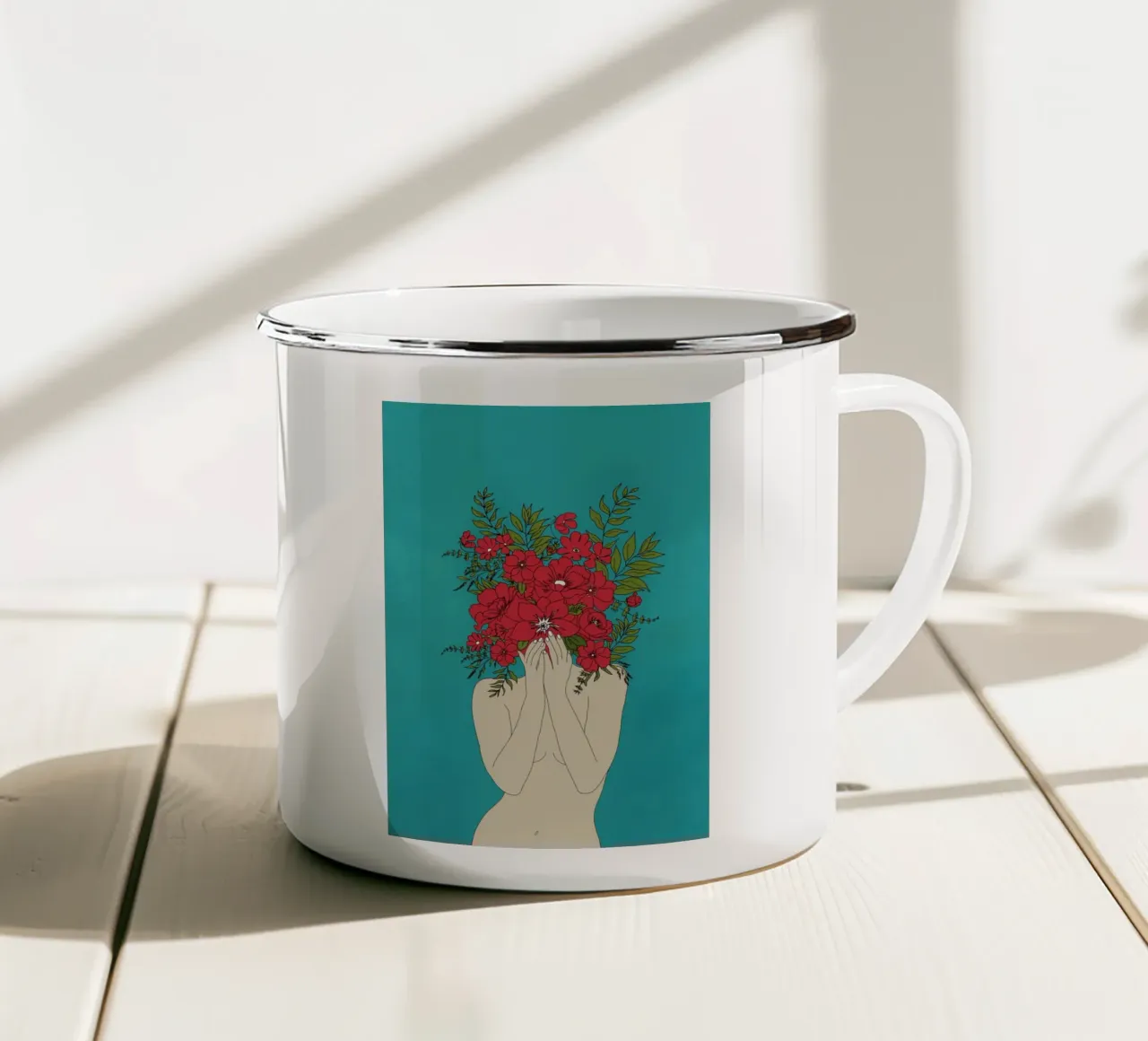 Blooming Red tazza in smalto da Nadjaa