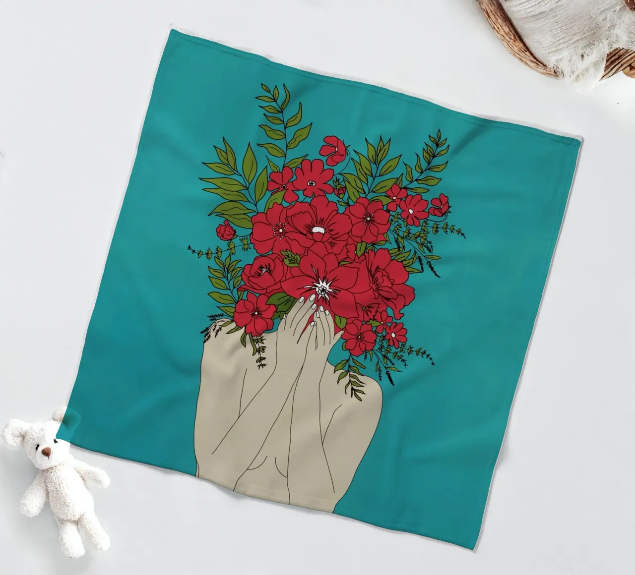 Blooming Red coperta in pile da Nadjaa