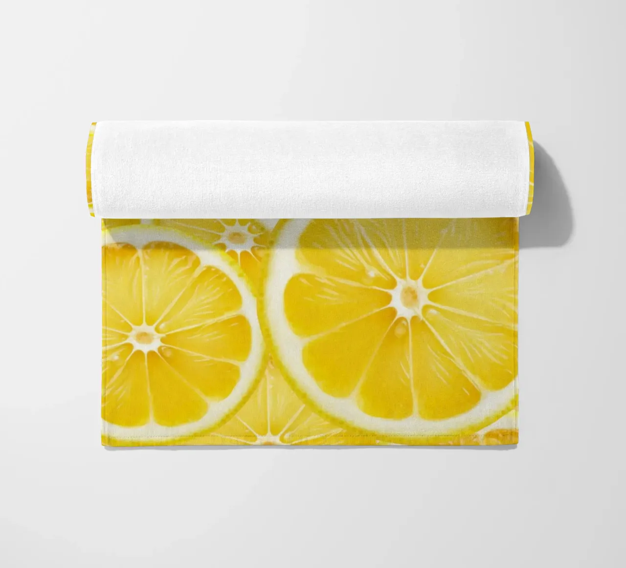 Motivo a fette di limone - Design fresco e agrumato telo mare da Stilrausch
