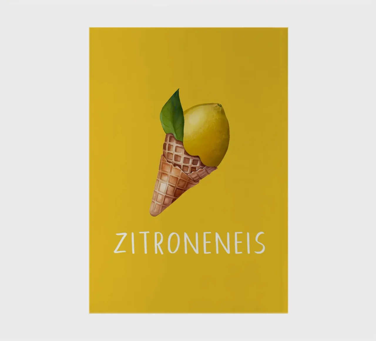 Lemon Ice Cream Cone Illustration – Text on Yellow notebook by Stilrausch