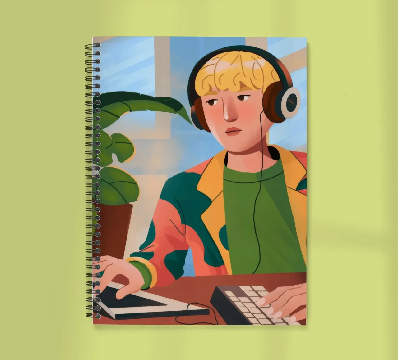 Tech-Savvy Workspace spiral notebook by Fine Sanctuary