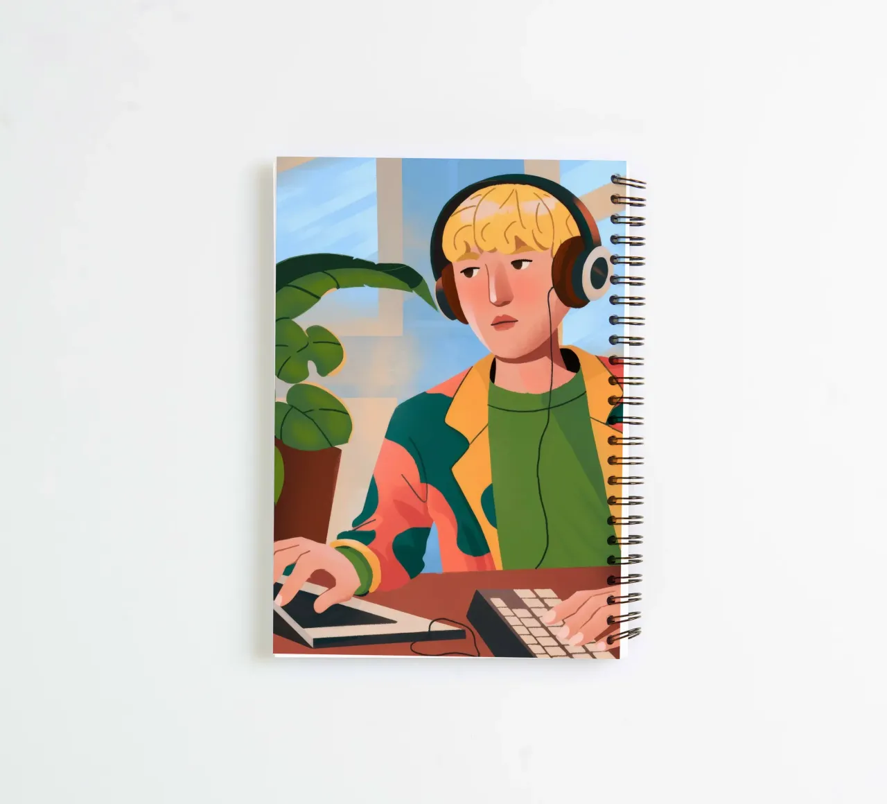 Tech-Savvy Workspace spiral notebook by Fine Sanctuary