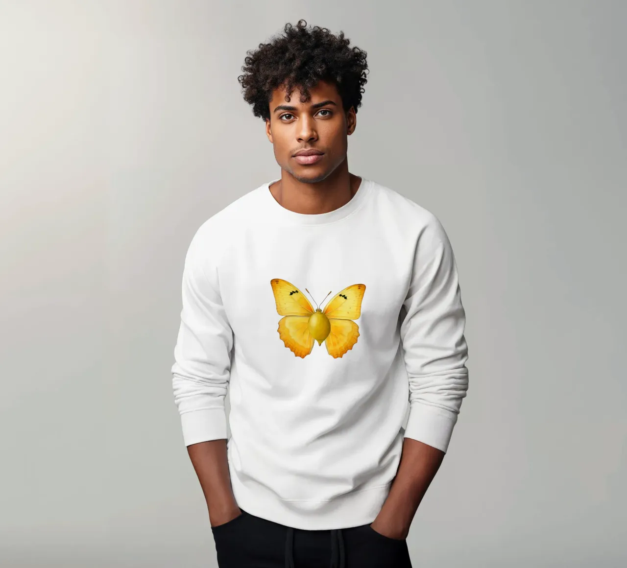 Lemon Butterfly with Lemon Body – Transparent Background sweatshirt by Stilrausch