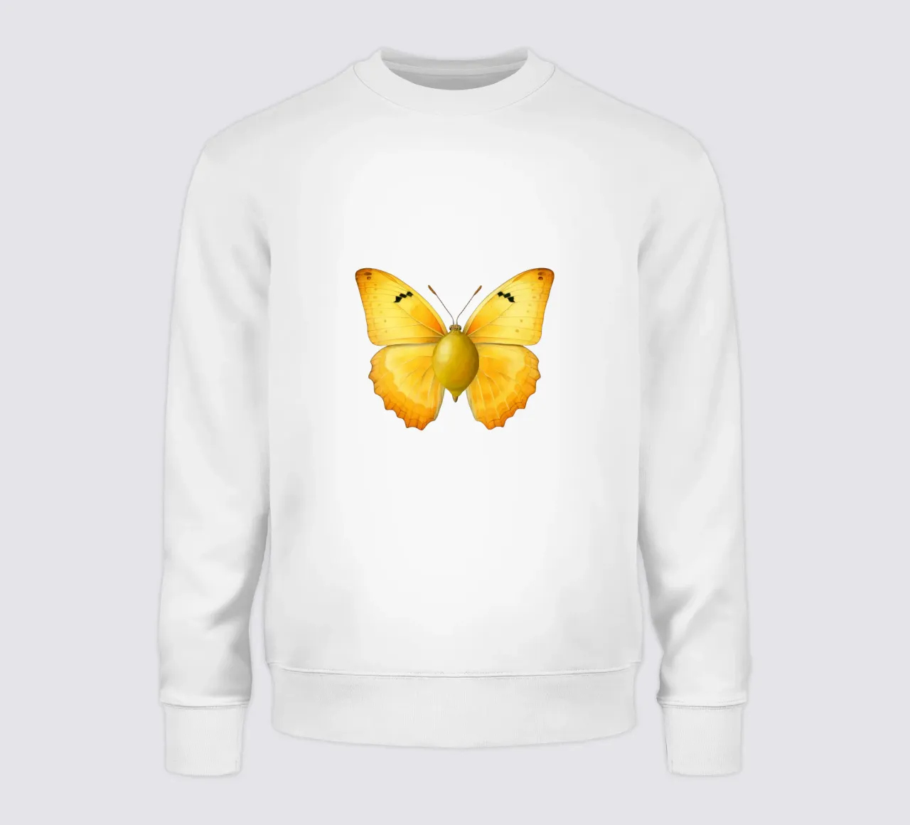 Lemon Butterfly with Lemon Body – Transparent Background sweatshirt by Stilrausch