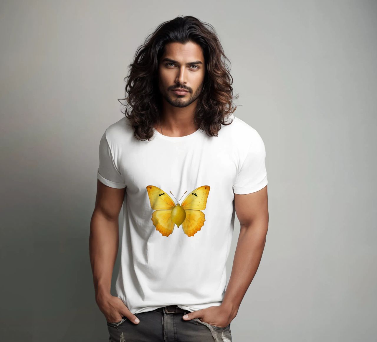 Zitrone Schmetterling mit Zitrone Körper - Transparenter Hintergrund T-Shirt von Stilrausch