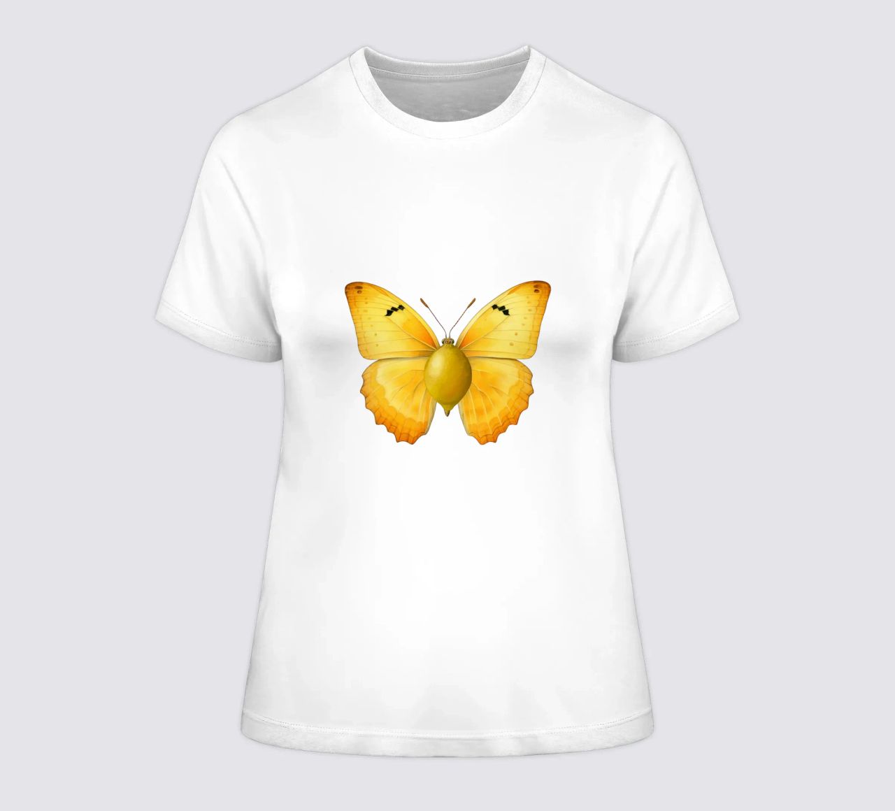 Zitrone Schmetterling mit Zitrone Körper - Transparenter Hintergrund Frauen T-Shirt von Stilrausch
