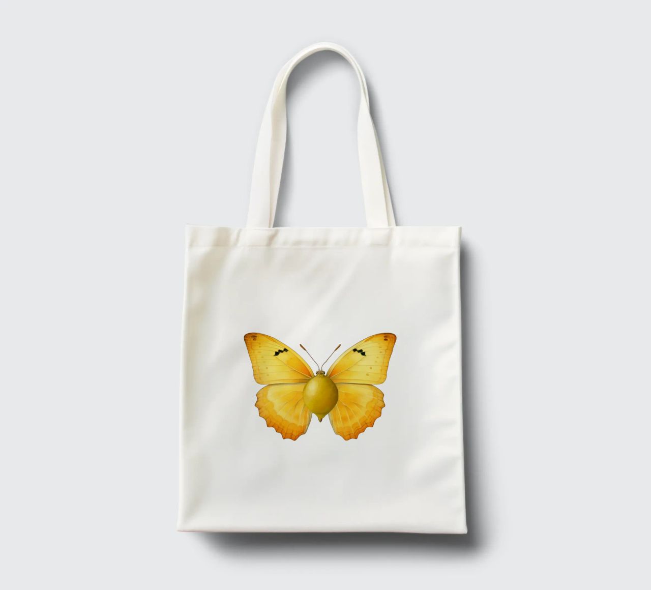 Zitrone Schmetterling mit Zitrone Körper - Transparenter Hintergrund Jutebeutel von Stilrausch