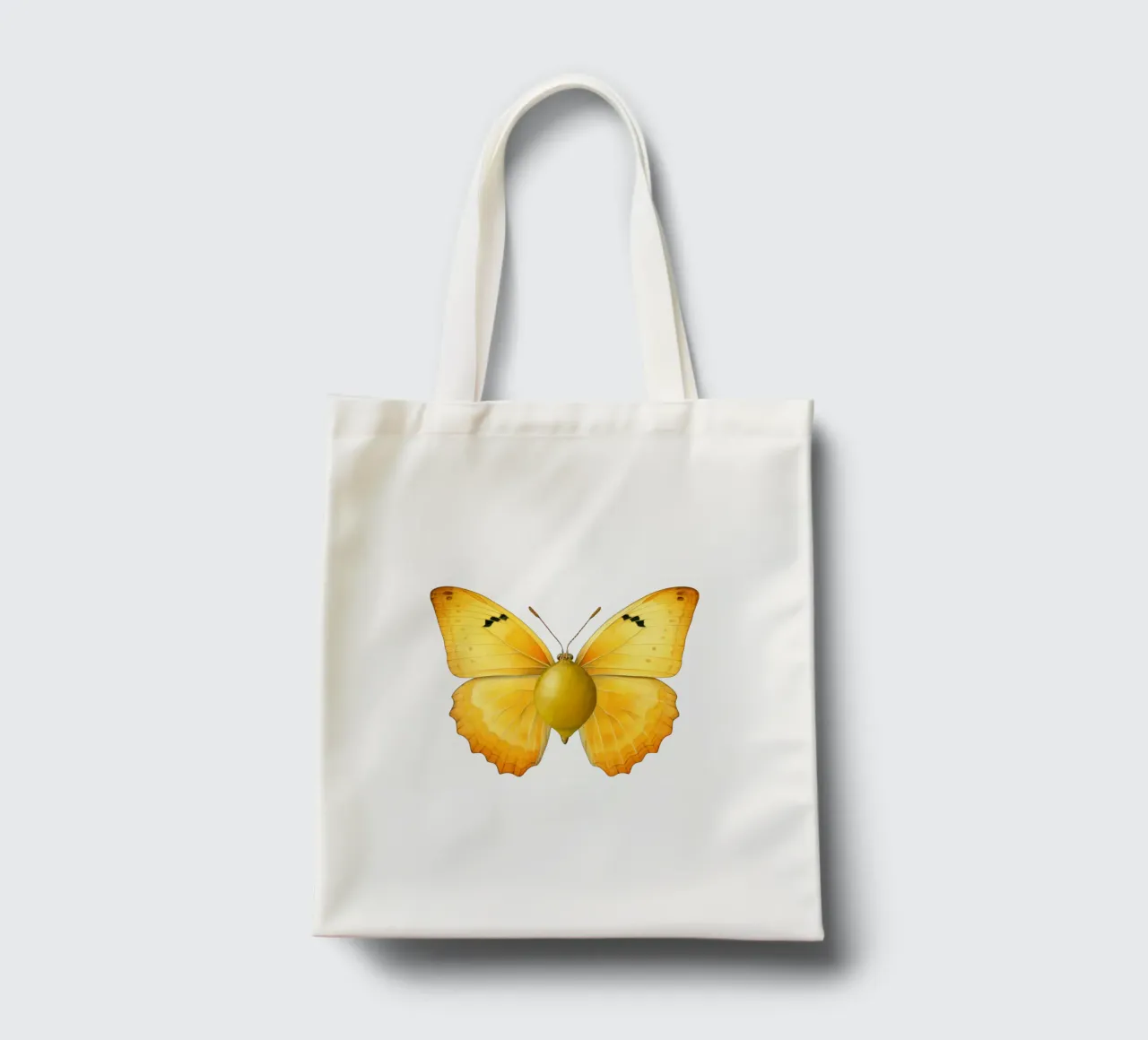 Zitrone Schmetterling mit Zitrone Körper - Transparenter Hintergrund Jutebeutel von Stilrausch