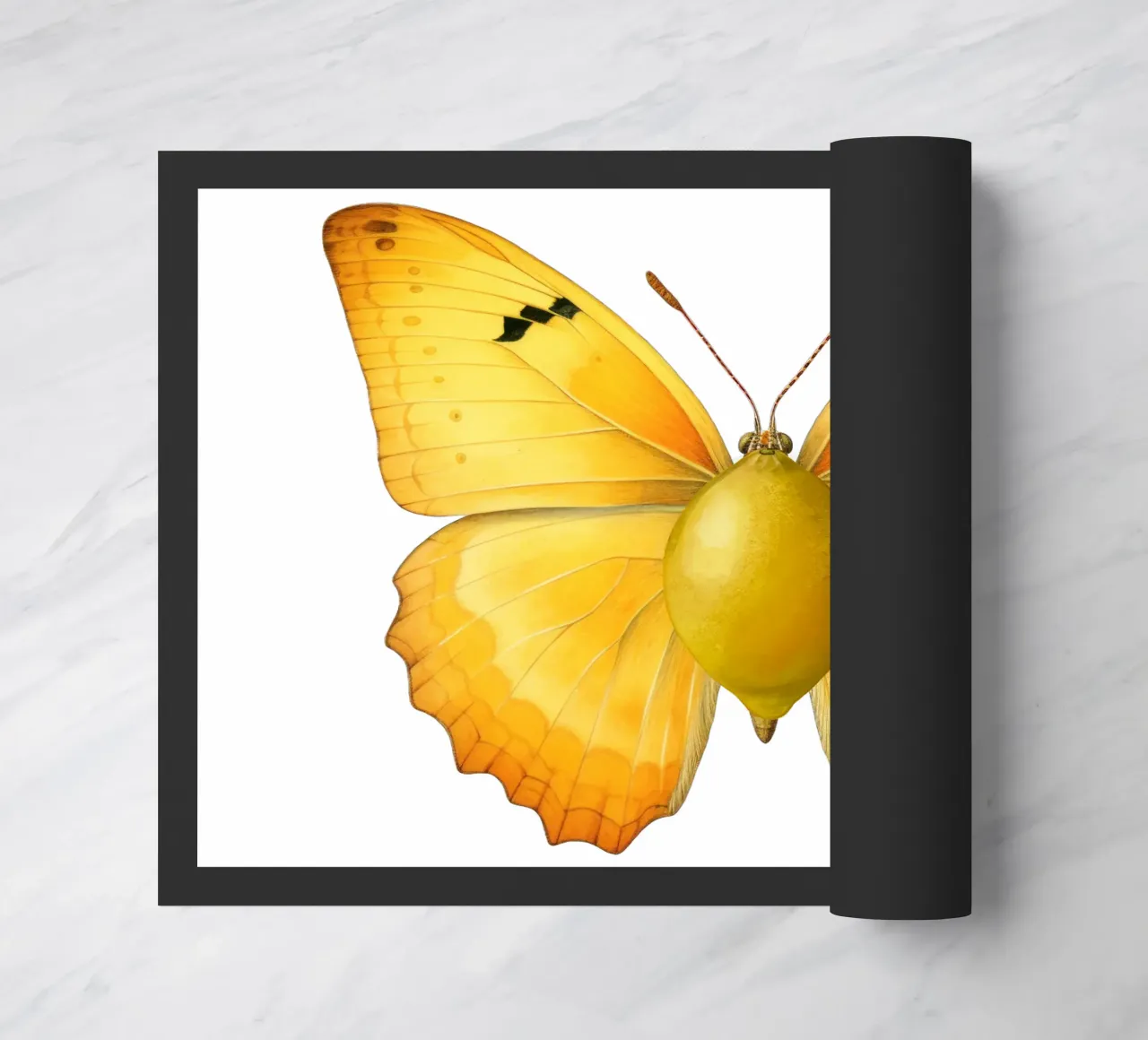 Zitrone Schmetterling mit Zitrone Körper - Transparenter Hintergrund Fußmatte von Stilrausch