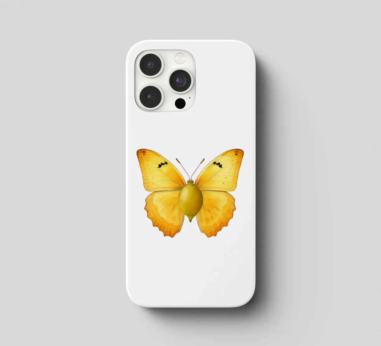 Zitrone Schmetterling mit Zitrone Körper - Transparenter Hintergrund iPhone Hülle von Stilrausch