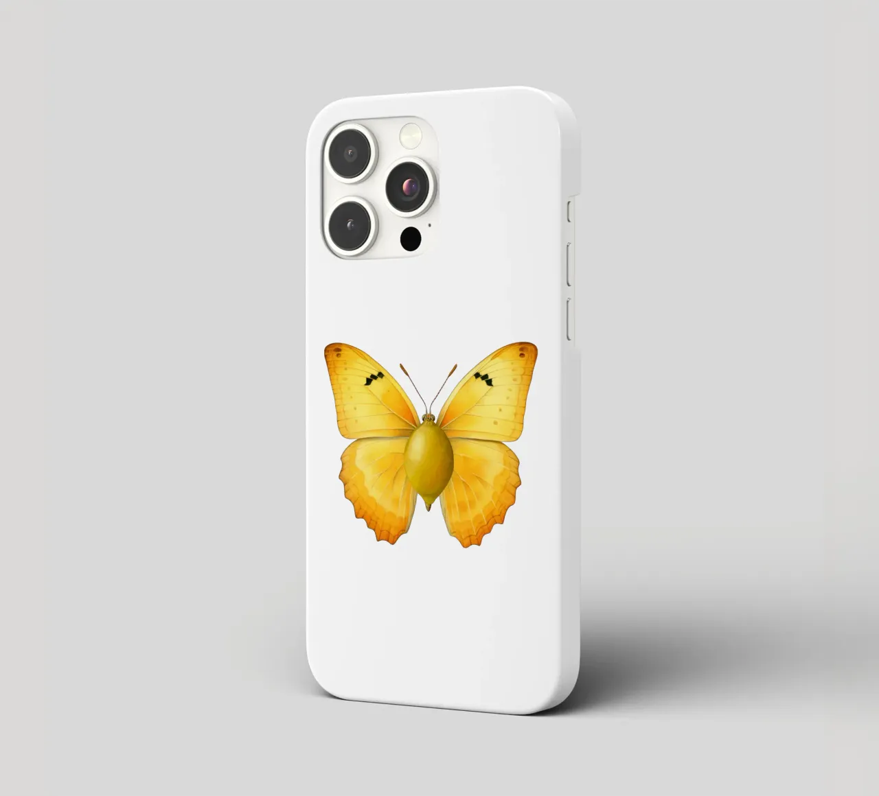 Zitrone Schmetterling mit Zitrone Körper - Transparenter Hintergrund iPhone Hülle von Stilrausch
