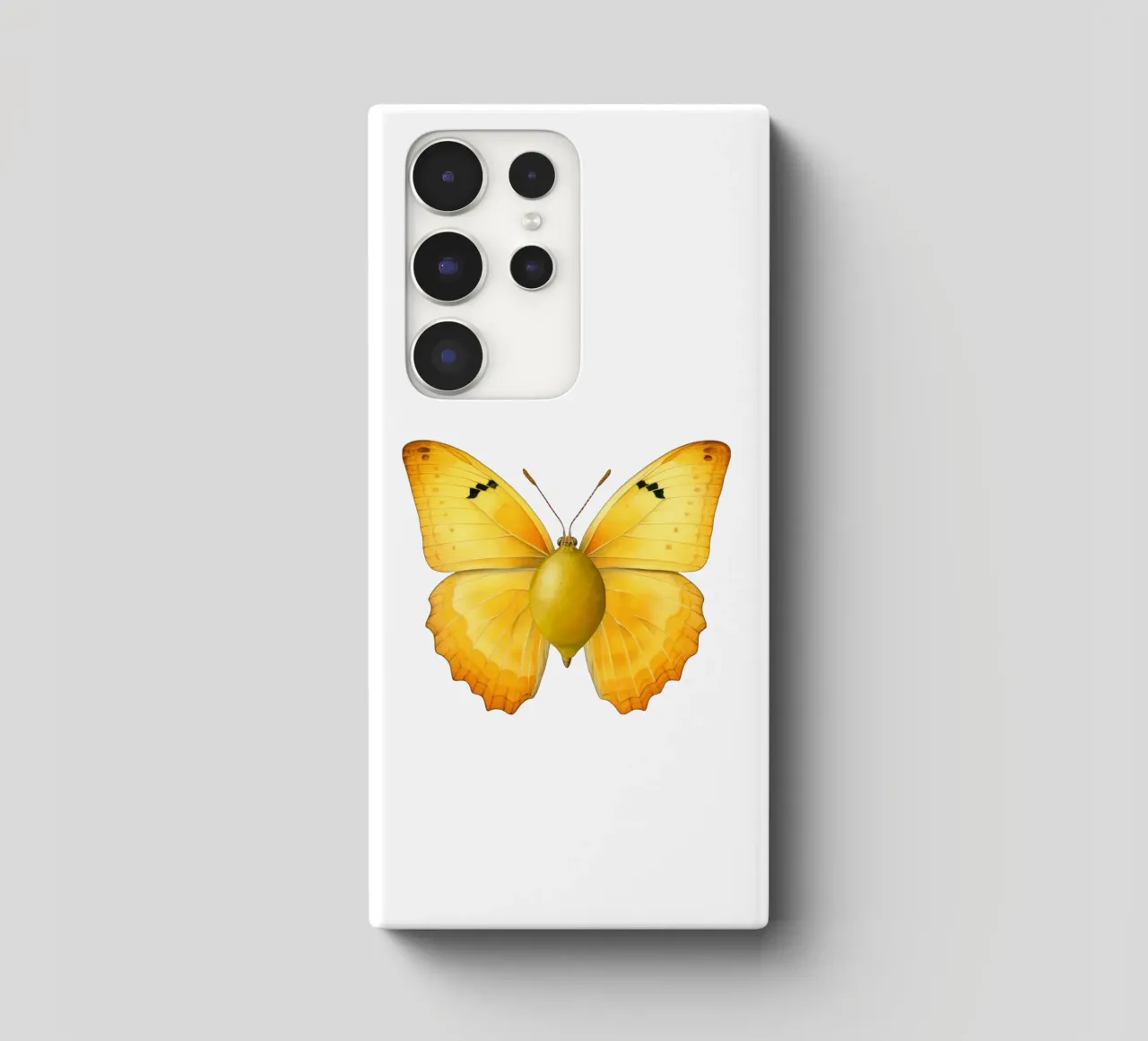 Zitrone Schmetterling mit Zitrone Körper - Transparenter Hintergrund Samsung Hülle von Stilrausch