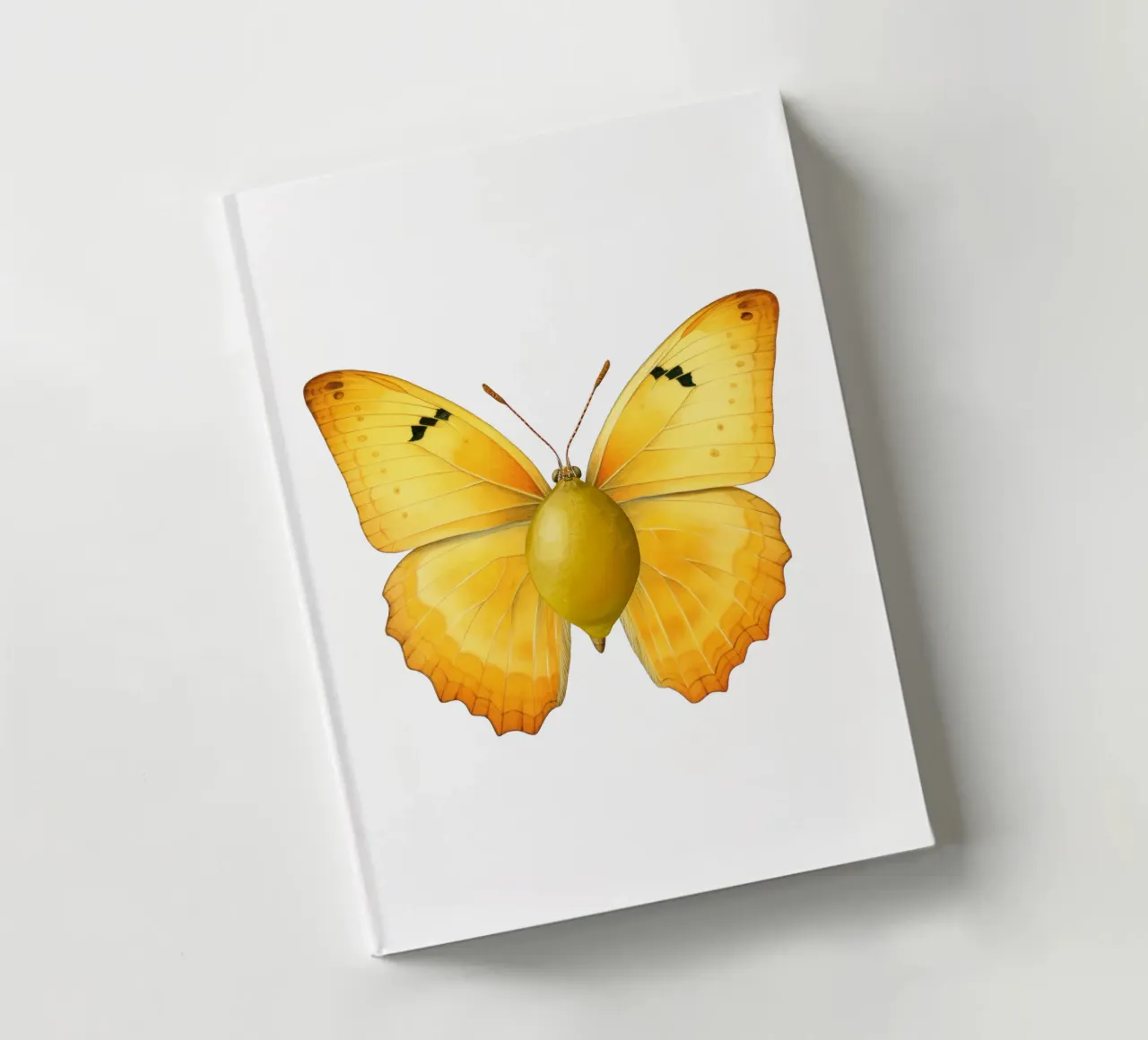 Zitrone Schmetterling mit Zitrone Körper - Transparenter Hintergrund Notizbuch von Stilrausch