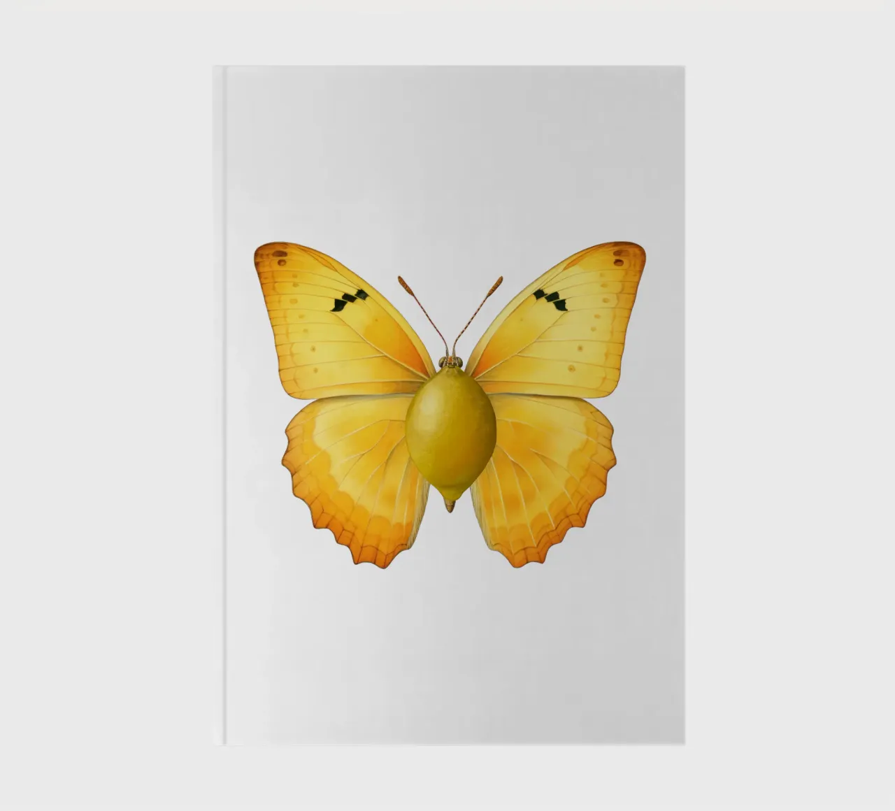 Zitrone Schmetterling mit Zitrone Körper - Transparenter Hintergrund Notizbuch von Stilrausch