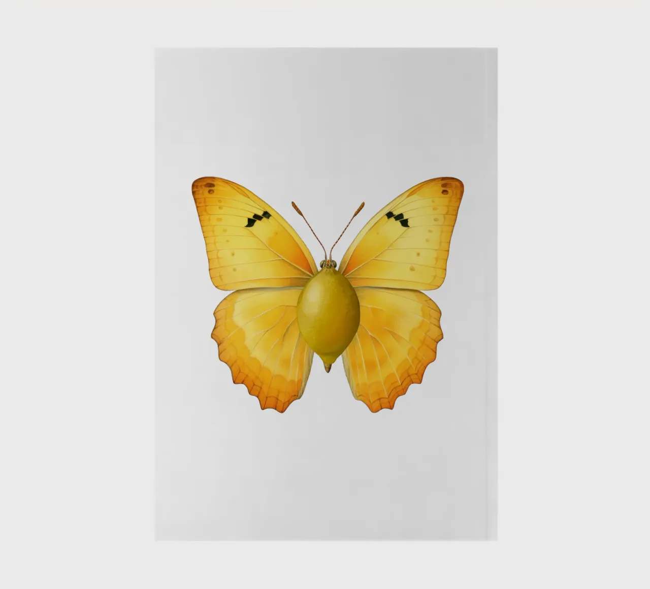 Zitrone Schmetterling mit Zitrone Körper - Transparenter Hintergrund Notizbuch von Stilrausch