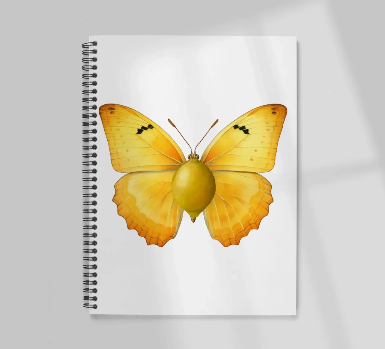 Zitrone Schmetterling mit Zitrone Körper - Transparenter Hintergrund Ringbuch von Stilrausch