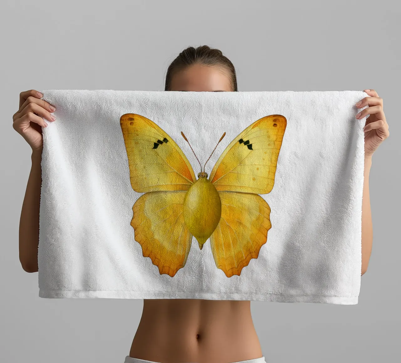 Zitrone Schmetterling mit Zitrone Körper - Transparenter Hintergrund Handtuch von Stilrausch