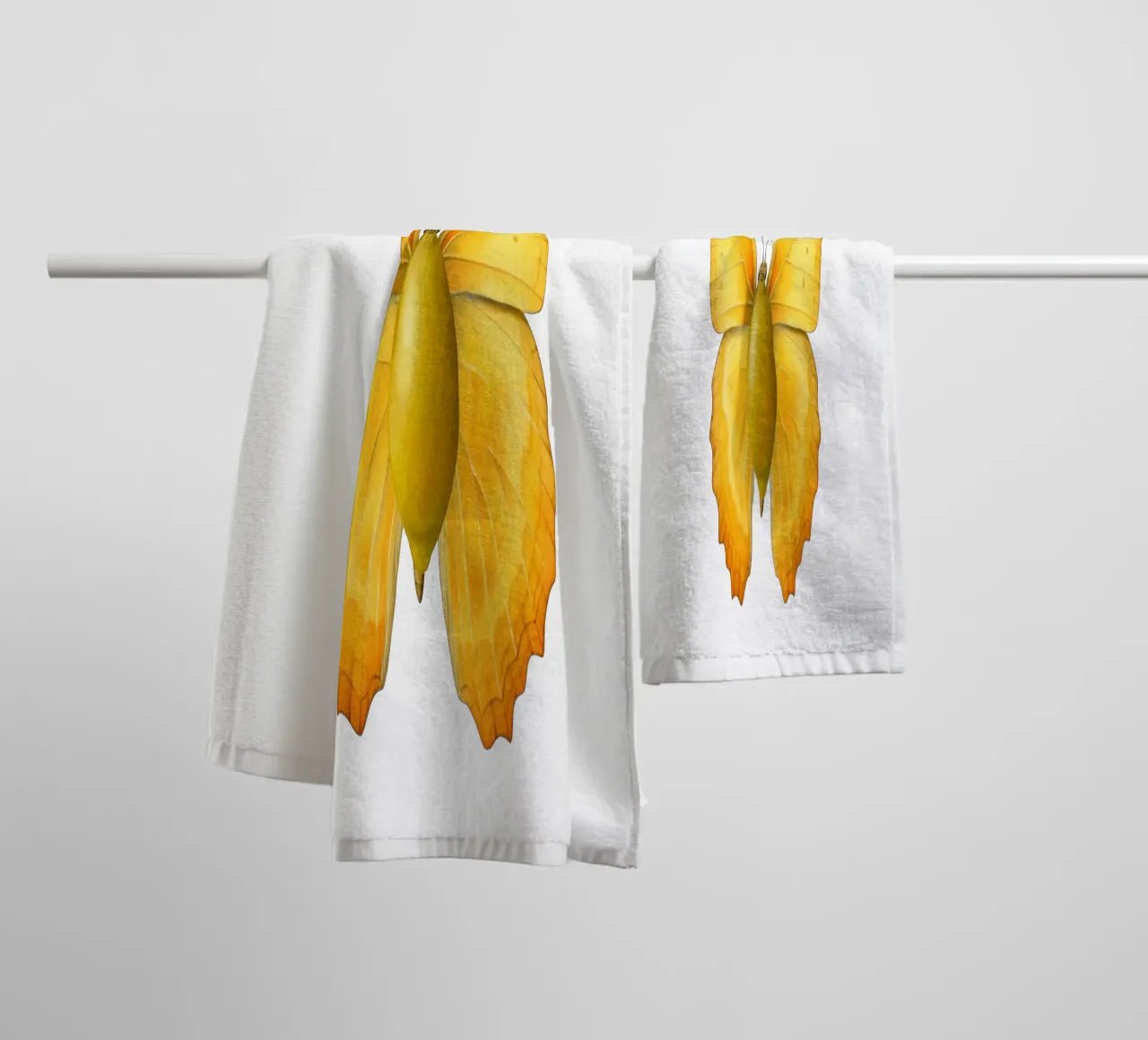 Farfalla con corpo di limone - Sfondo trasparente asciugamano da bagno da Stilrausch