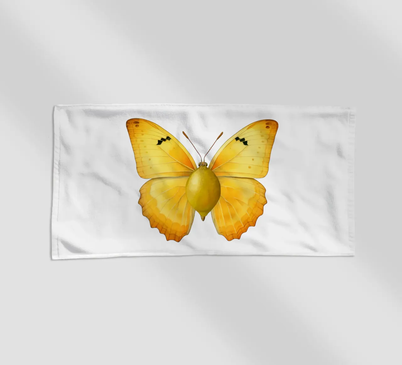 Mariposa con cuerpo de limón - Fondo transparente toalla de playa de Stilrausch
