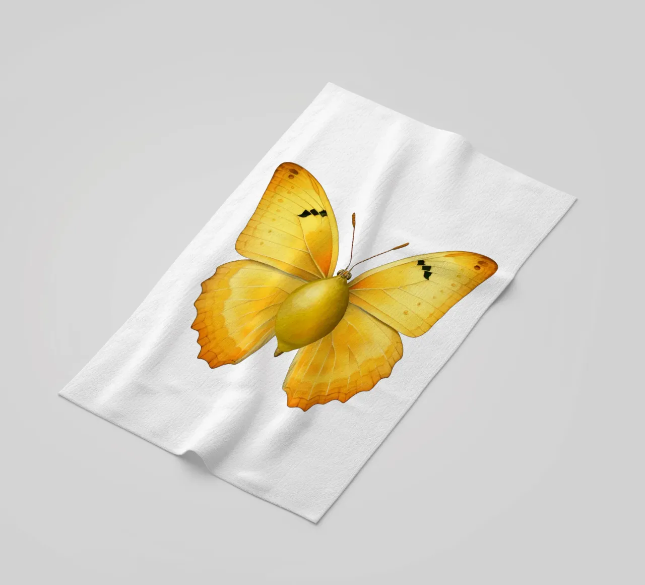 Zitrone Schmetterling mit Zitrone Körper - Transparenter Hintergrund Strandtuch von Stilrausch
