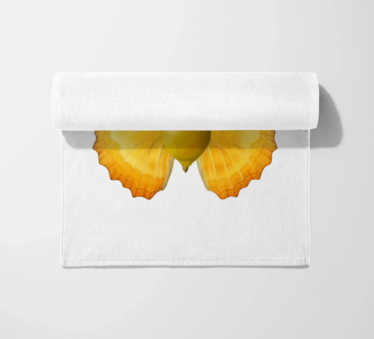 Zitrone Schmetterling mit Zitrone Körper - Transparenter Hintergrund Strandtuch von Stilrausch