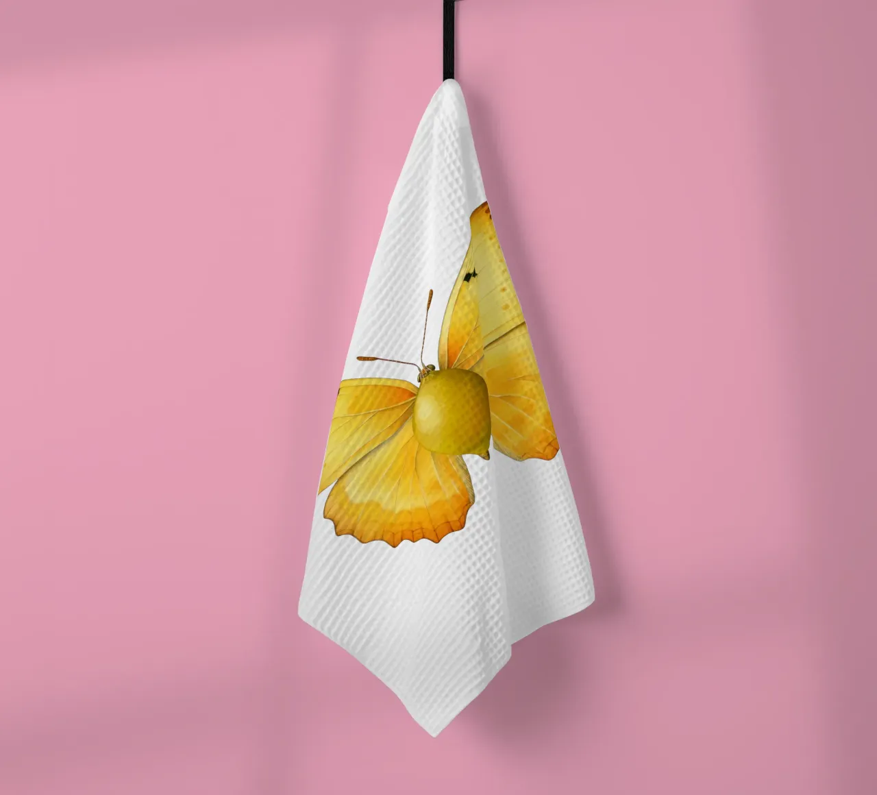 Zitrone Schmetterling mit Zitrone Körper - Transparenter Hintergrund Geschirrtuch von Stilrausch